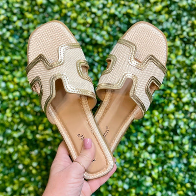 Empress Sandals - Gold/Natural Shabby Chic Boutique and Tanning Salon