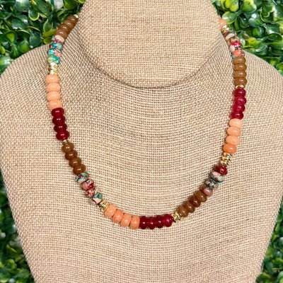 Fall Candylike with Gold Accents Necklace Shabby Chic Boutique and Tanning Salon