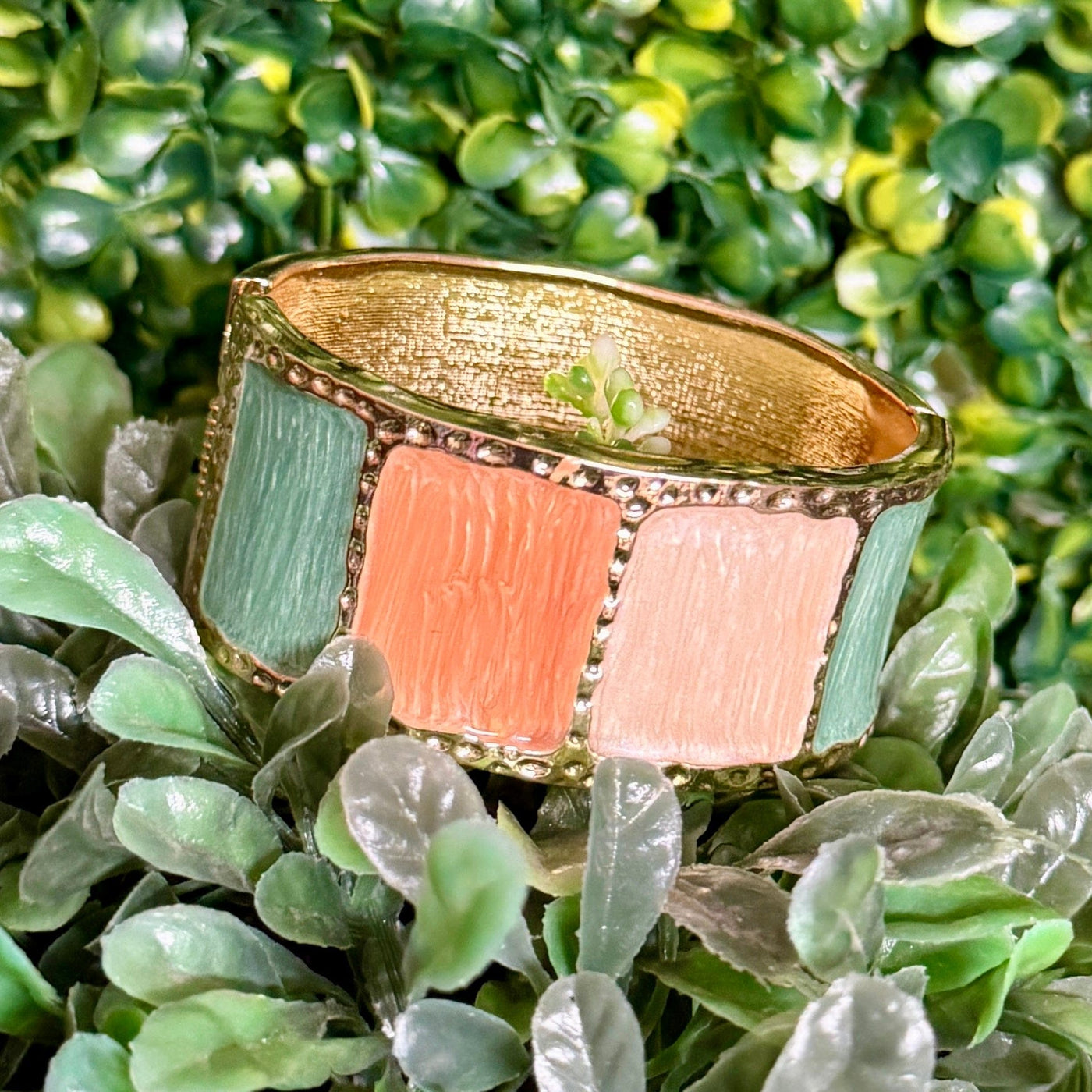 Fall Colors on Goldtone Bracelet Shabby Chic Boutique and Tanning Salon