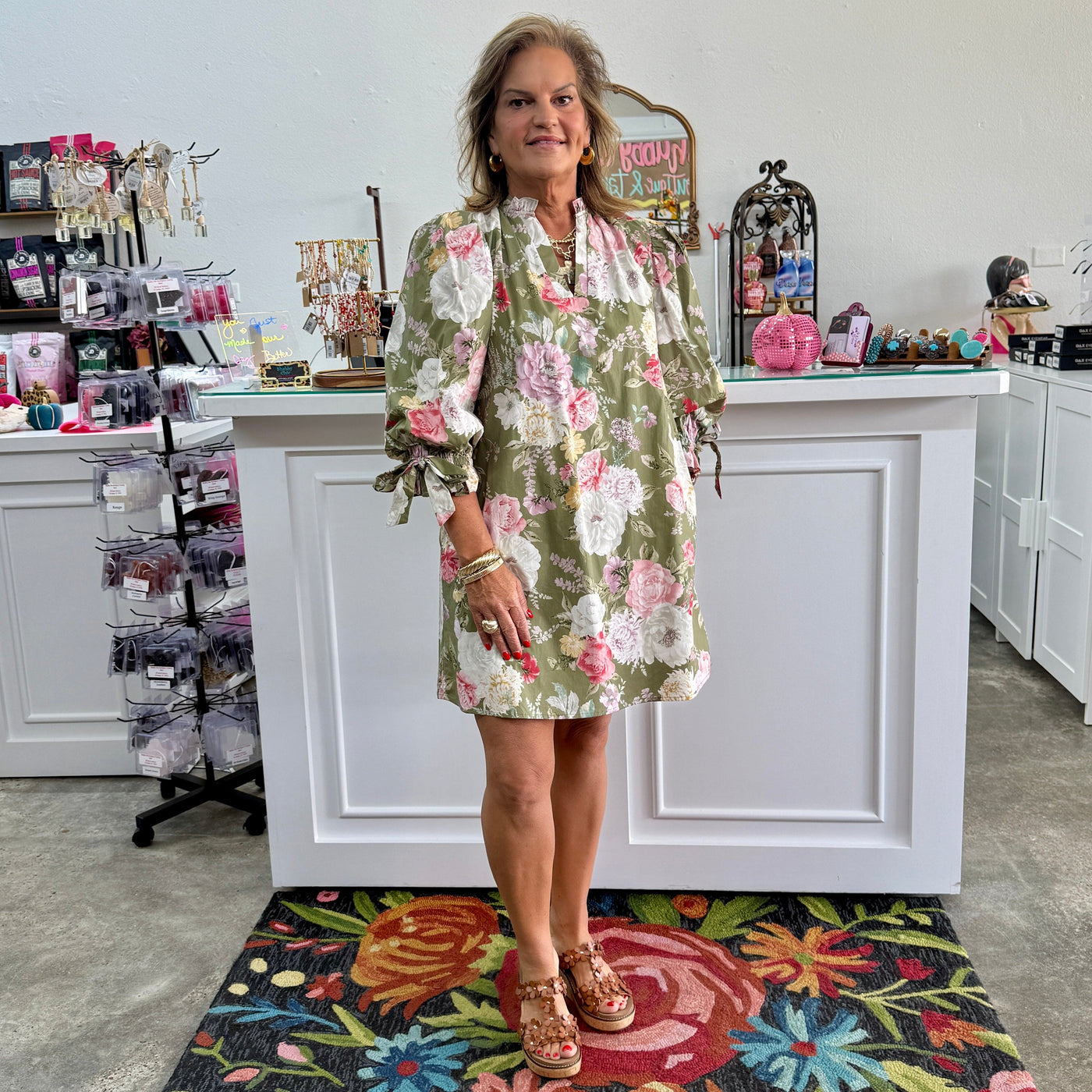 Fall Floral Dress - Olive Shabby Chic Boutique and Tanning Salon