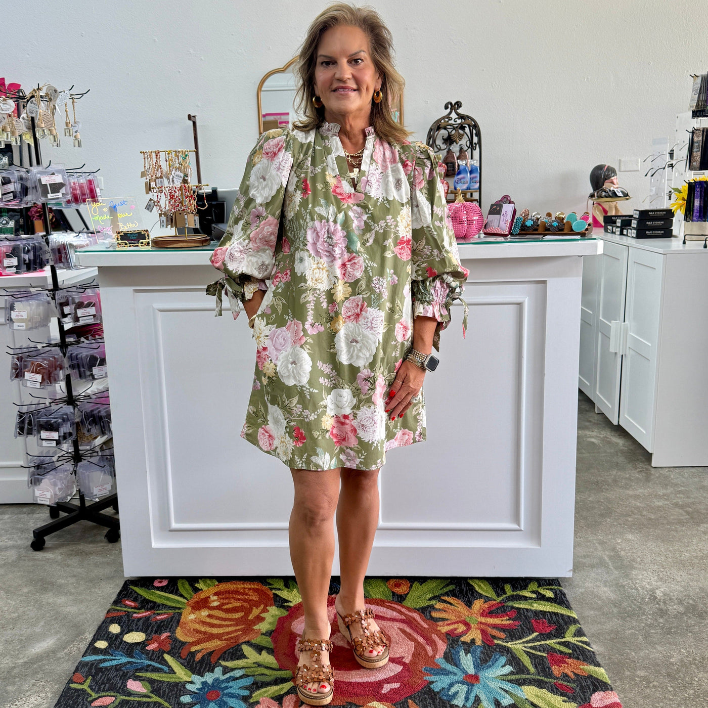Fall Floral Dress - Olive Shabby Chic Boutique and Tanning Salon