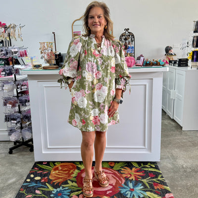 Fall Floral Dress - Olive Shabby Chic Boutique and Tanning Salon
