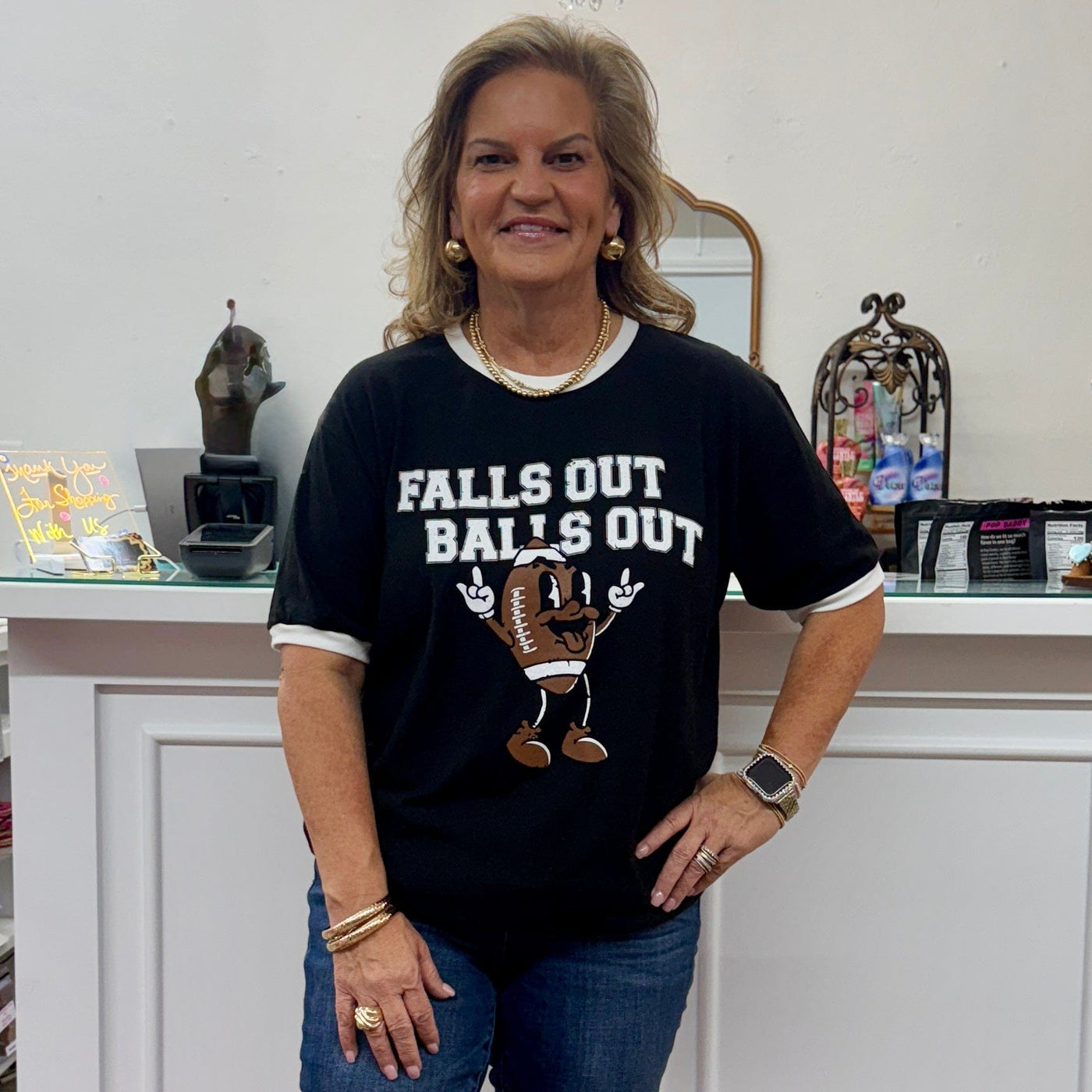 Falls Out Balls Out Tee Shabby Chic Boutique and Tanning Salon
