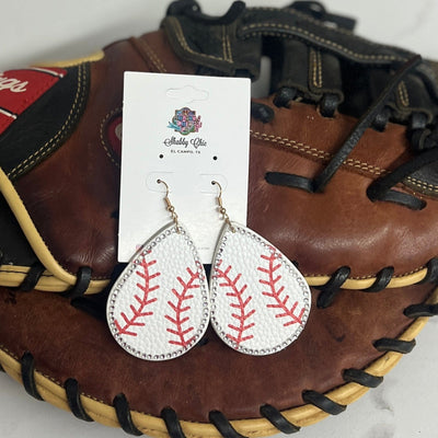 Fancy Baseball Earrings Shabby Chic Boutique and Tanning Salon