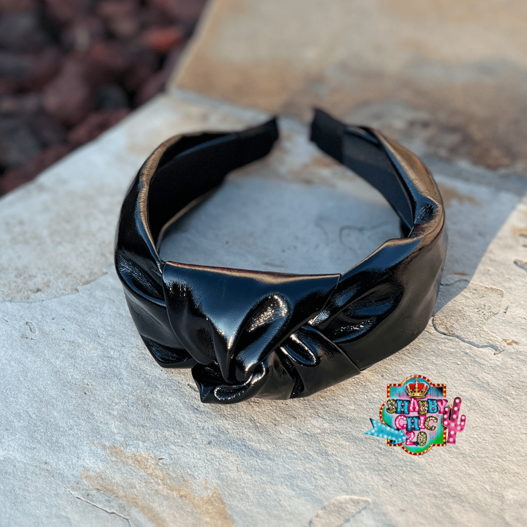 Faux Leather Headbands Shabby Chic Boutique and Tanning Salon Black