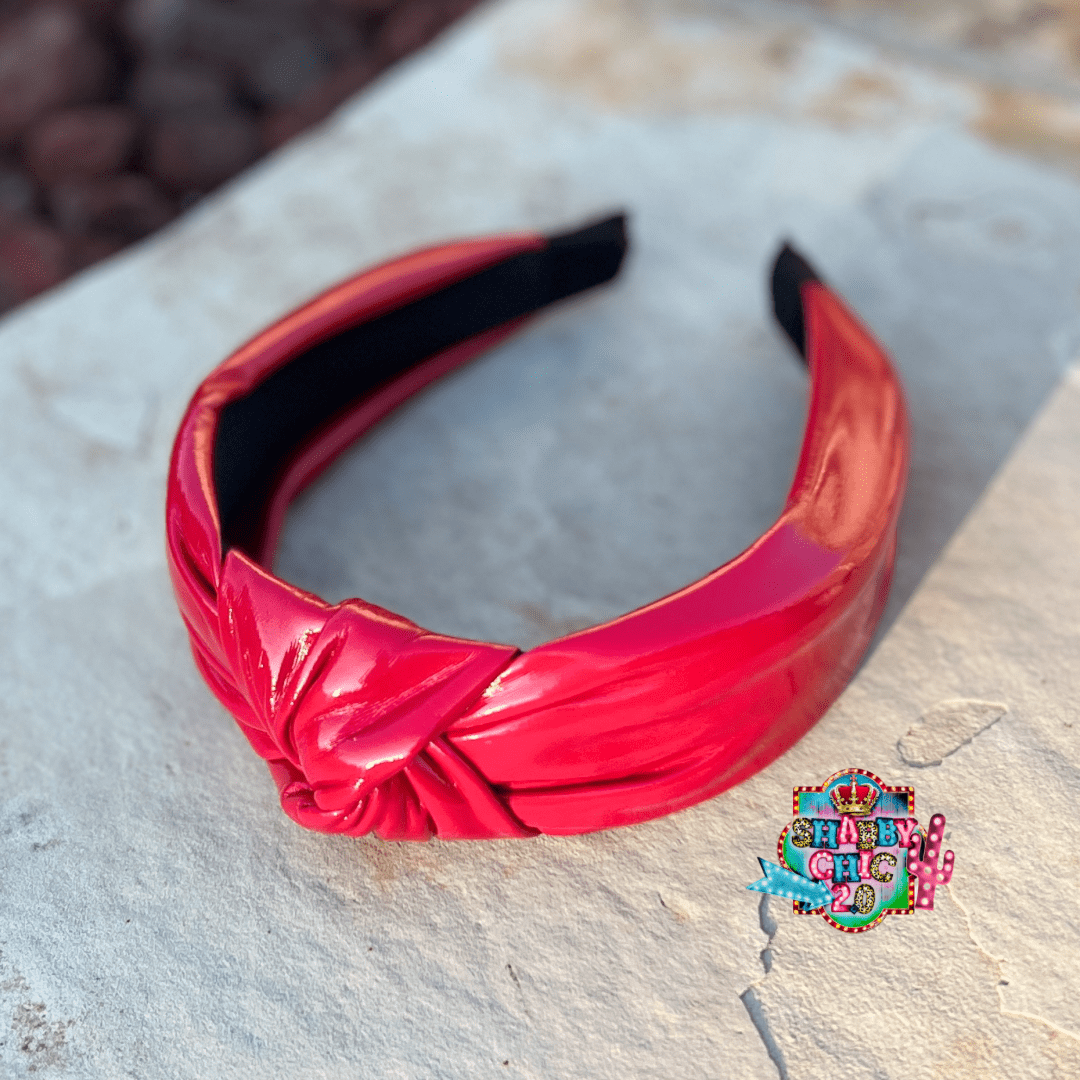 Faux Leather Headbands Shabby Chic Boutique and Tanning Salon Red