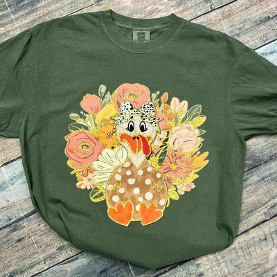 Floral Turkey Tee Shabby Chic Boutique and Tanning Salon