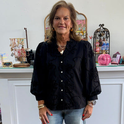 Floral Wonders Top - Black Shabby Chic Boutique and Tanning Salon