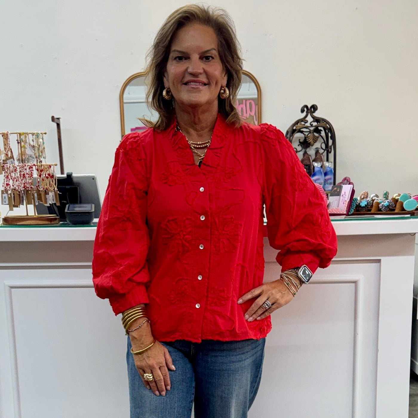 Floral Wonders Top - Red Shabby Chic Boutique and Tanning Salon