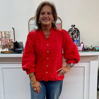 Floral Wonders Top - Red Shabby Chic Boutique and Tanning Salon