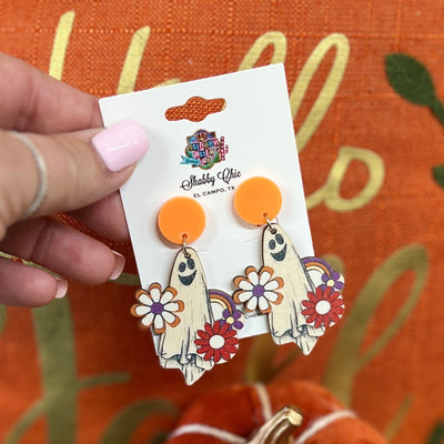 Flower Ghost Earrings Shabby Chic Boutique and Tanning Salon