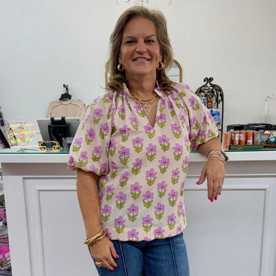 Flowers on the Halfside Top Shabby Chic Boutique and Tanning Salon