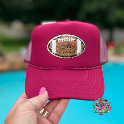 Football  Cap - Maroon Shabby Chic Boutique and Tanning Salon