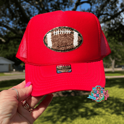 Football  Cap - Red Shabby Chic Boutique and Tanning Salon