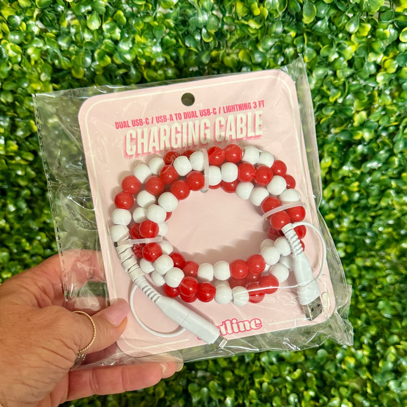 Game Day Vibes Phone Chargers Shabby Chic Boutique and Tanning Salon Red and White