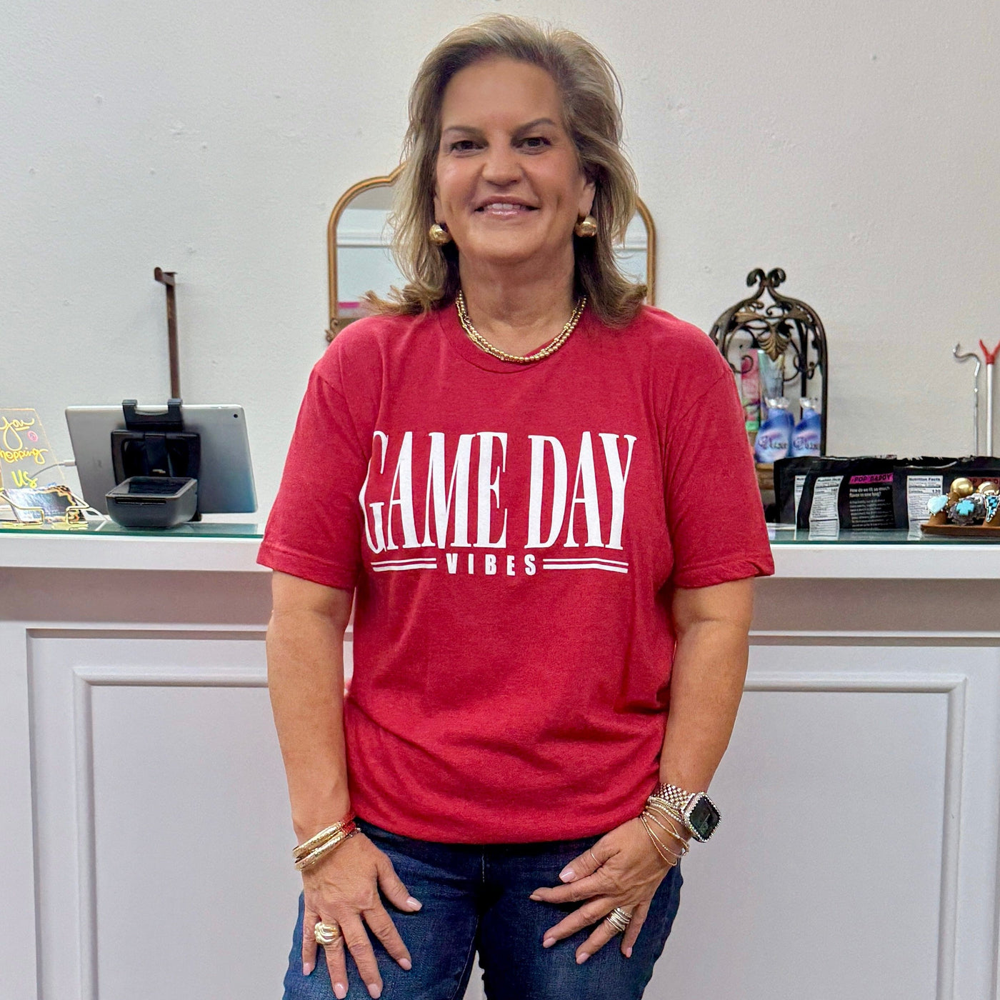 Game Day Vibes Tee - Red Shabby Chic Boutique and Tanning Salon