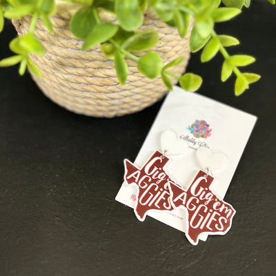 Gig'Em Earrings Shabby Chic Boutique and Tanning Salon