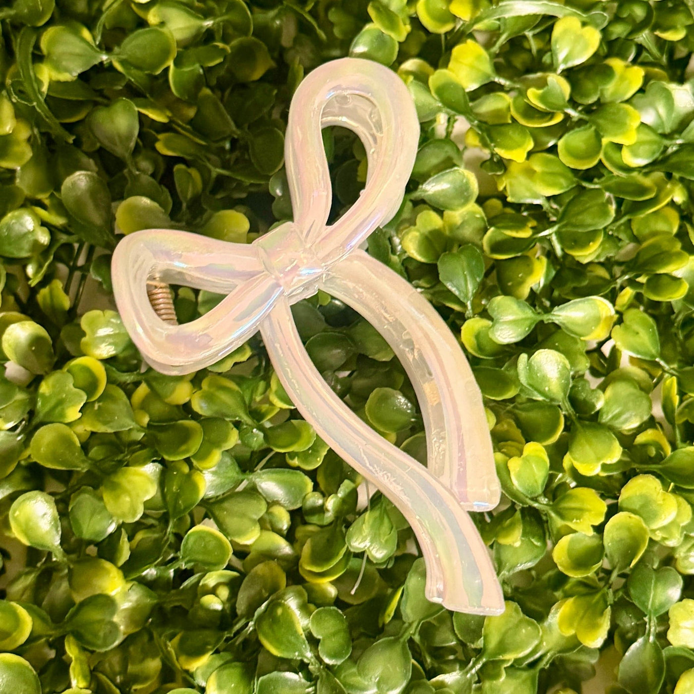 Girly Bow Hair Clips Shabby Chic Boutique and Tanning Salon White