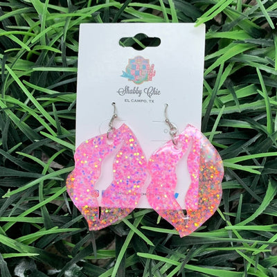 Glitter Lips Earrings Shabby Chic Boutique and Tanning Salon