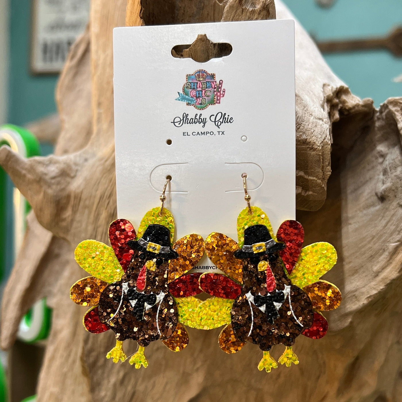 Glitter Turkey Earrings Shabby Chic Boutique and Tanning Salon