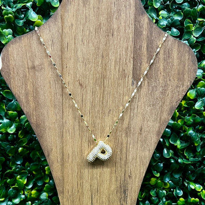 Gold Sparkle Initial Necklaces with Sparkle Chain Shabby Chic Boutique and Tanning Salon P