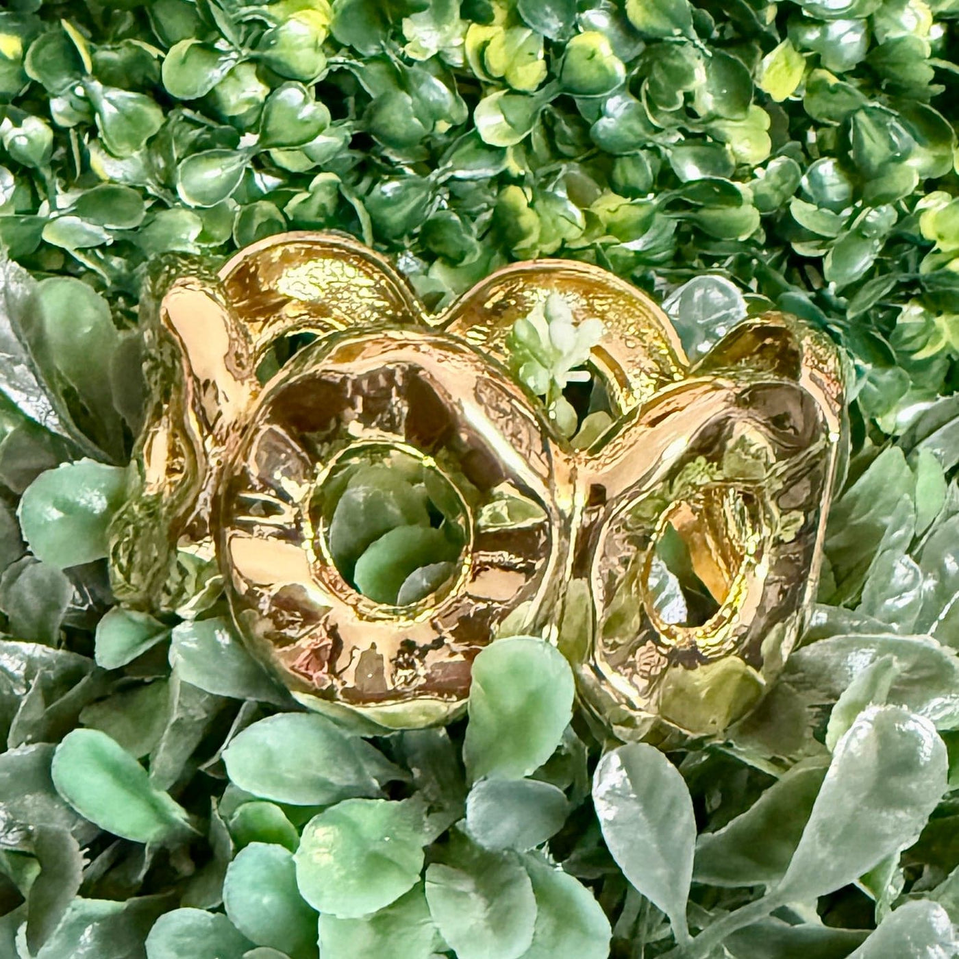 Goldtone Circles in the Sand Bracelet Shabby Chic Boutique and Tanning Salon