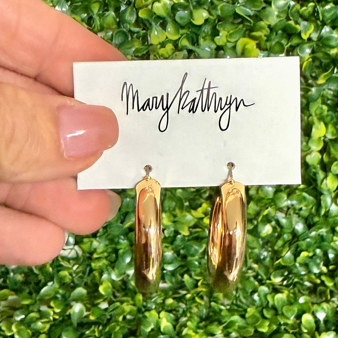 Goldtone Hoop Earrings Shabby Chic Boutique and Tanning Salon