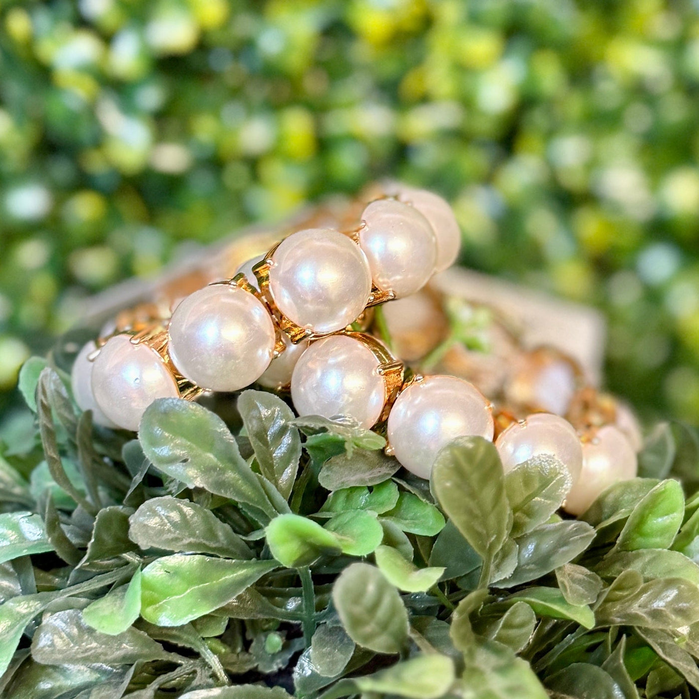 Goldtone Pearl Bracelets Shabby Chic Boutique and Tanning Salon