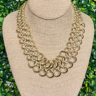Goldtone Spiral Chain Necklace Shabby Chic Boutique and Tanning Salon
