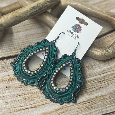 Gorgeous Patina Earrings Shabby Chic Boutique and Tanning Salon