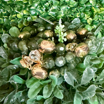 Green and Gold Beaded Bracelet Shabby Chic Boutique and Tanning Salon