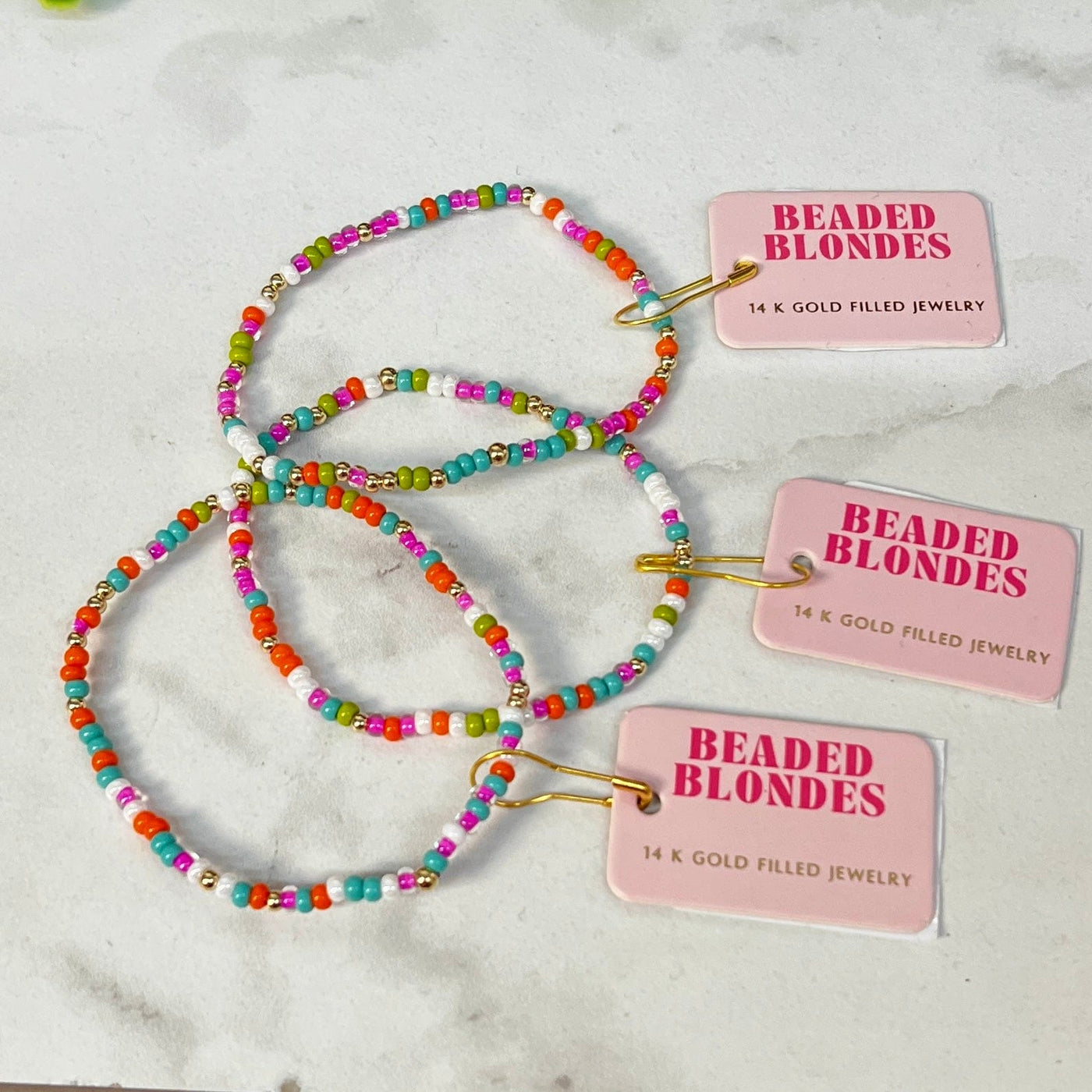 Groovy Sprinkle Beaded Bracelet: Standard 6.75 inch Beaded Blondes