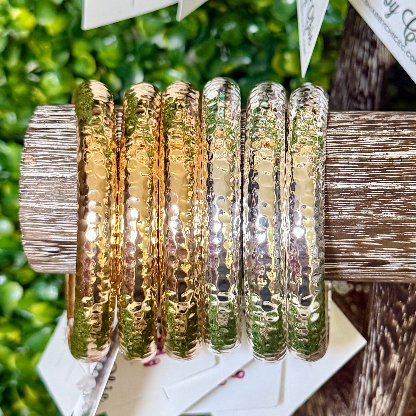 Hammered Bangles Shabby Chic Boutique and Tanning Salon