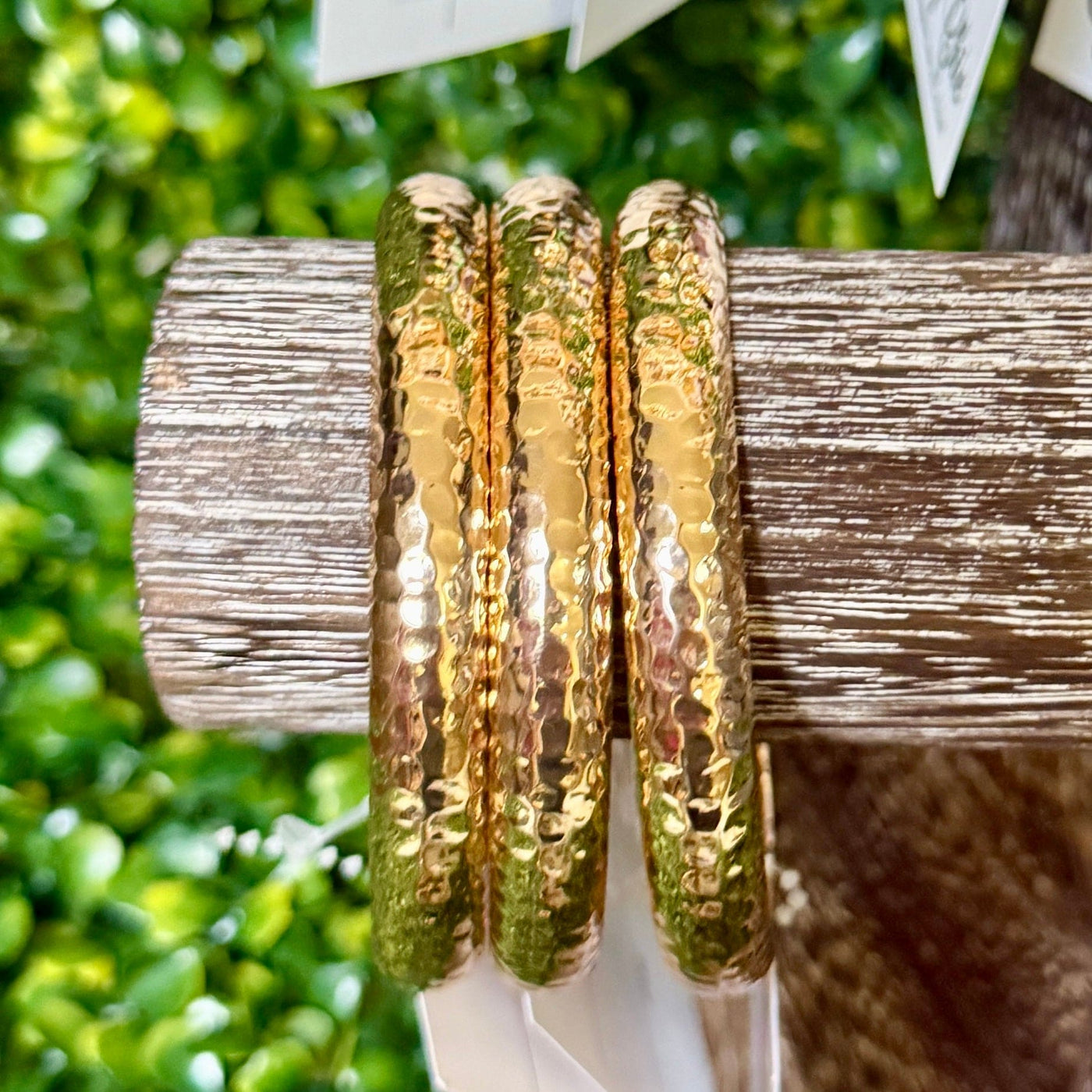 Hammered Bangles Shabby Chic Boutique and Tanning Salon Gold