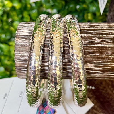 Hammered Bangles Shabby Chic Boutique and Tanning Salon Silver