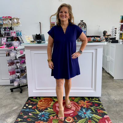 Here Me Lately Dress _ Navy Shabby Chic Boutique and Tanning Salon