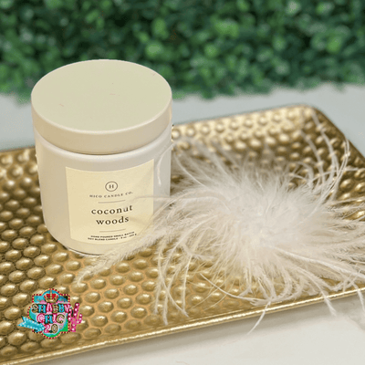 Hico Candle Company - Coconut Woods Shabby Chic Boutique and Tanning Salon Small Candle - 9 oz
