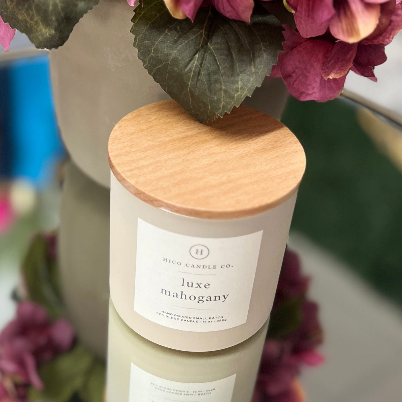 Hico Candle Company - Luxe Mahogany Shabby Chic Boutique and Tanning Salon Large Candle - 14 oz