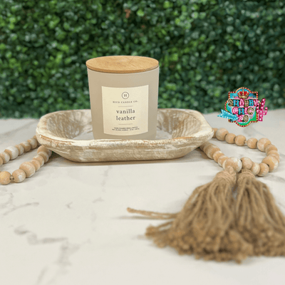 Hico Candle Company - Vanilla Leather Shabby Chic Boutique and Tanning Salon Large Candle - 12 oz