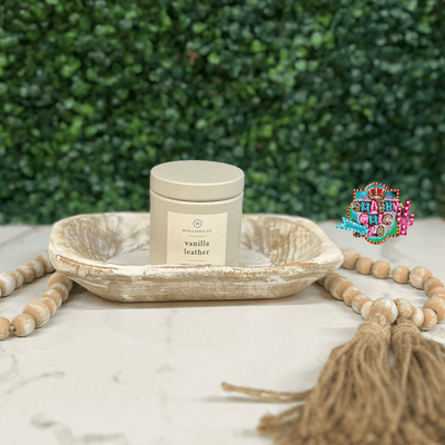 Hico Candle Company - Vanilla Leather Shabby Chic Boutique and Tanning Salon Small Candle - 9 oz