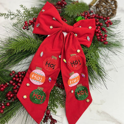 Ho Ho Ho Red Hairbow Shabby Chic Boutique and Tanning Salon