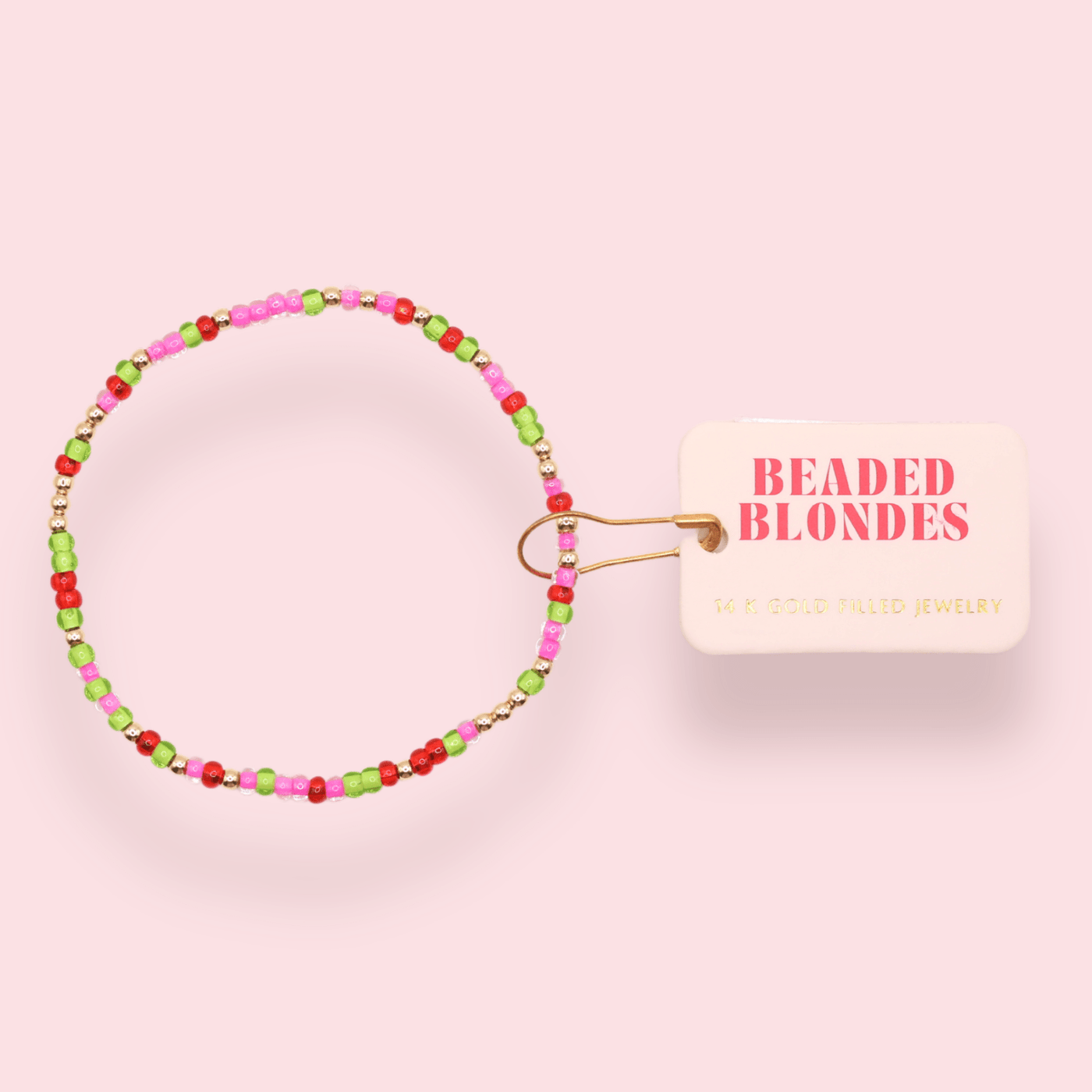 Holiday Spirit Sprinkle Bracelet: Extended 7.25 inch Beaded Blondes