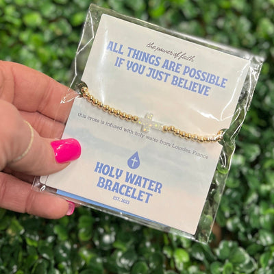Holy Water Cross Bracelet Shabby Chic Boutique and Tanning Salon