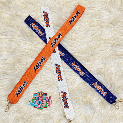 Hometown Team Beaded Purse Strap Shabby Chic Boutique and Tanning Salon