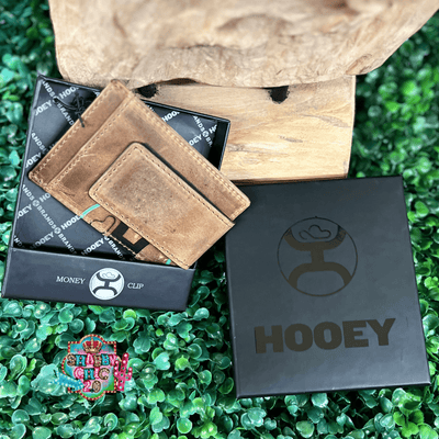 "HOOEY 2.0" BROWN W/BLACK & TURQUOISE MONEY CLIP WALLET Shabby Chic Boutique and Tanning Salon