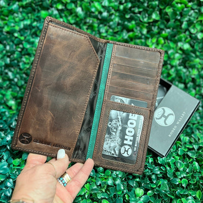 HOOEY  "CHAPAWEE" RODEO HOOEY WALLET BROWN/TURQUOISE W/ AZTEC Shabby Chic Boutique and Tanning Salon