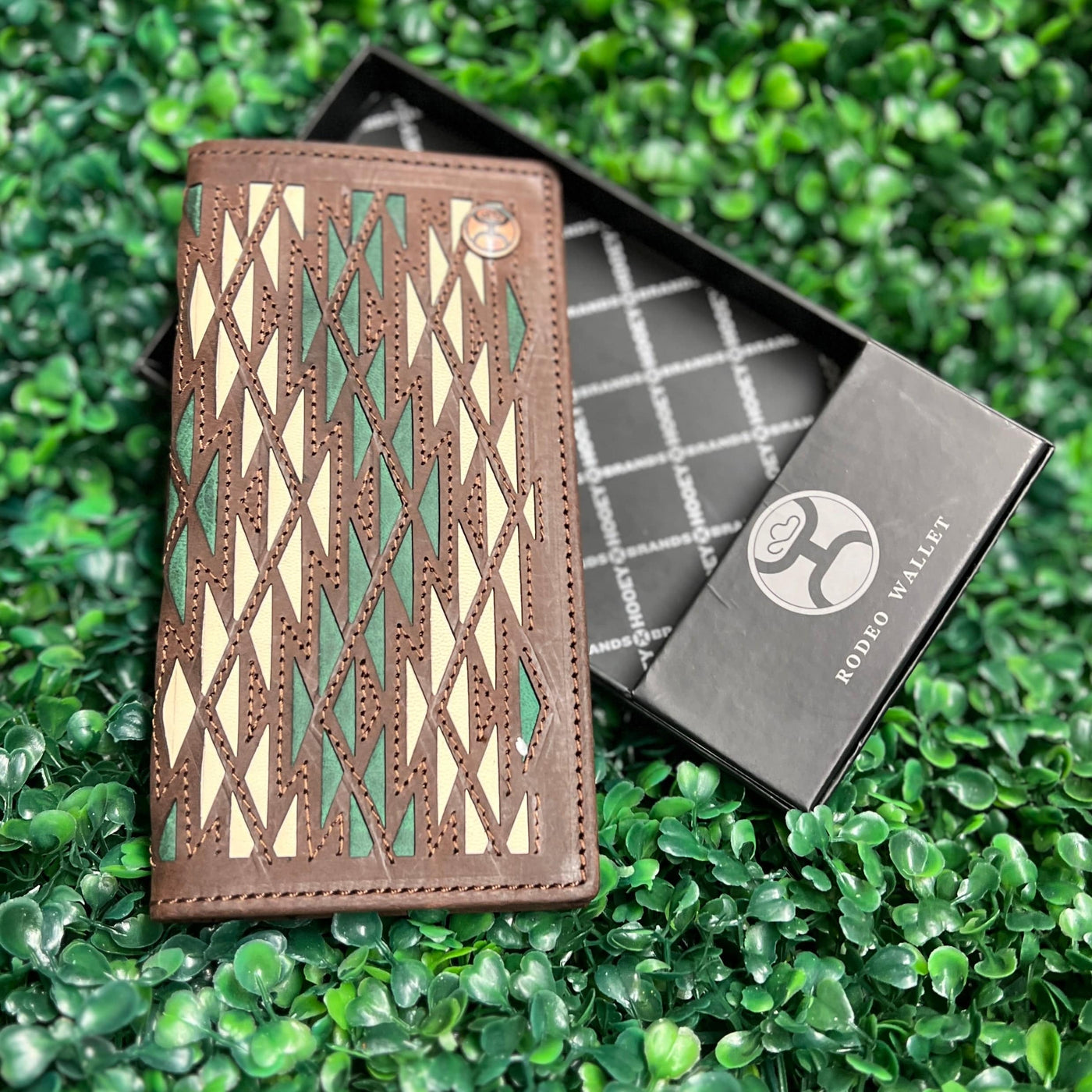 HOOEY  "CHAPAWEE" RODEO HOOEY WALLET BROWN/TURQUOISE W/ AZTEC Shabby Chic Boutique and Tanning Salon