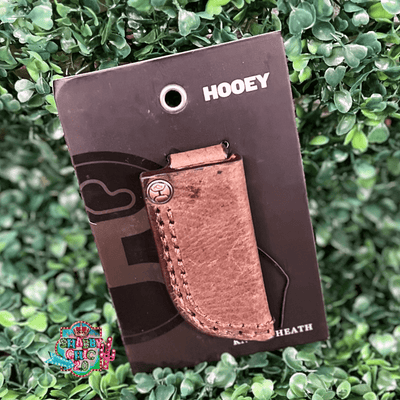 HOOEY  "GRAYSON" KNIFE SHEATH BROWN W/ STITCHED EDGE Shabby Chic Boutique and Tanning Salon