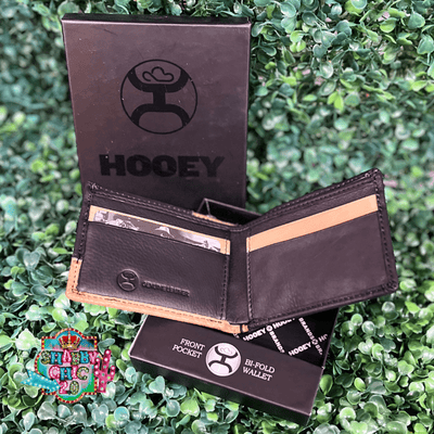 HOOEY  "HANDS UP BASKET WEAVE" FRONT POCKET BIFOLD WALLET BROWN W/BLACK LEATHER Shabby Chic Boutique and Tanning Salon