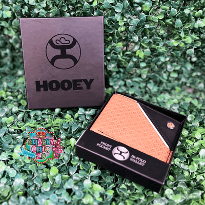 HOOEY  "HANDS UP BASKET WEAVE" FRONT POCKET BIFOLD WALLET BROWN W/BLACK LEATHER Shabby Chic Boutique and Tanning Salon